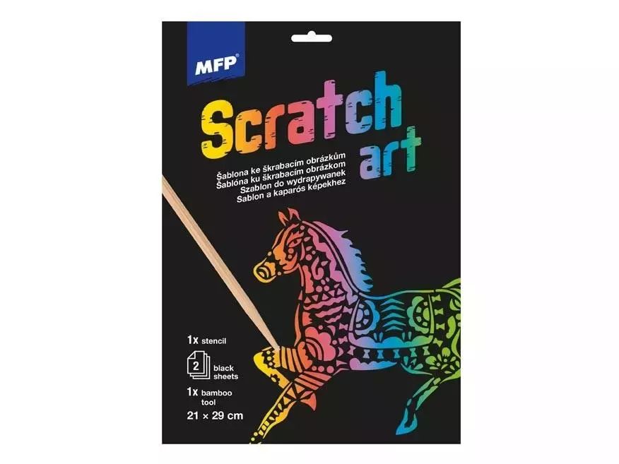 Wydrapywanka szablon A4 Koń + 2 kartki. Nowy Produkt