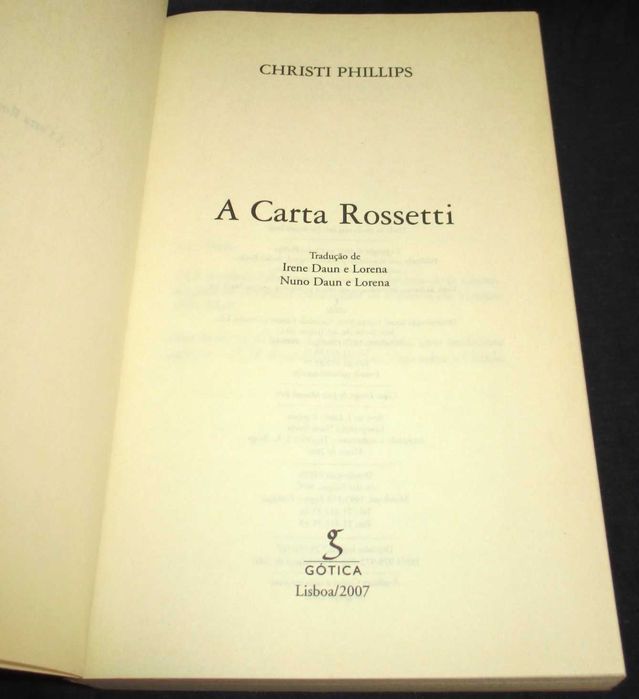 Livro A Carta Rossetti Christi Phillips
