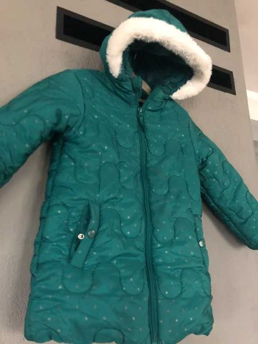 Długa zimowa pikowana Parka płaszcz Płaszczyk kurtka 116