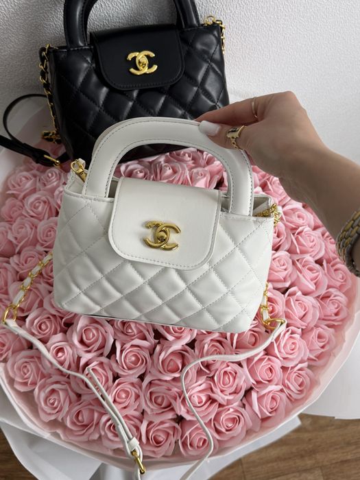 Сумка  chanel, шанель, біла та чорна