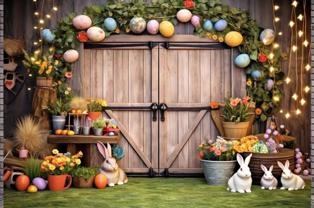 Tlo fotograficzne świąteczne wielkanocne 100x150cm