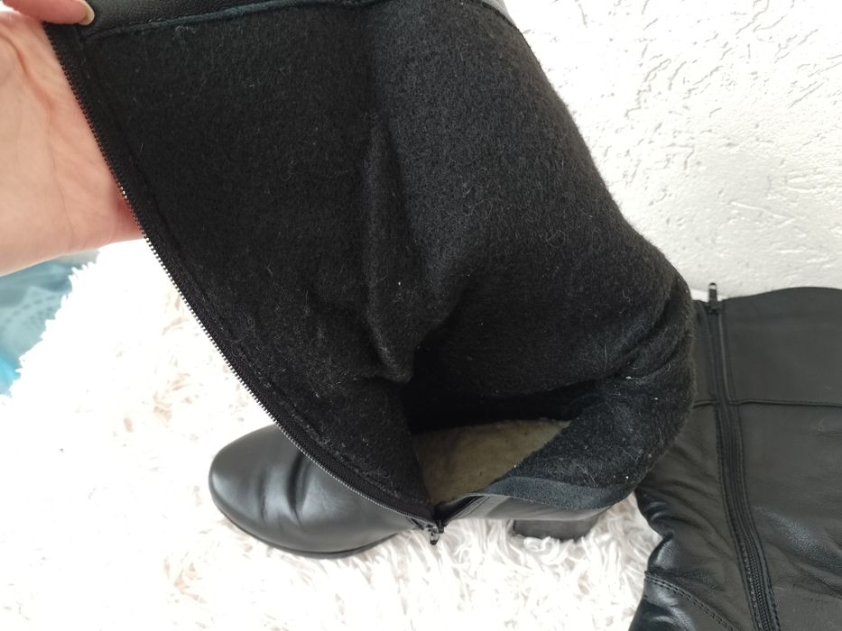 Чоботи шкіряні жіночі, єврозима, 23,5 см