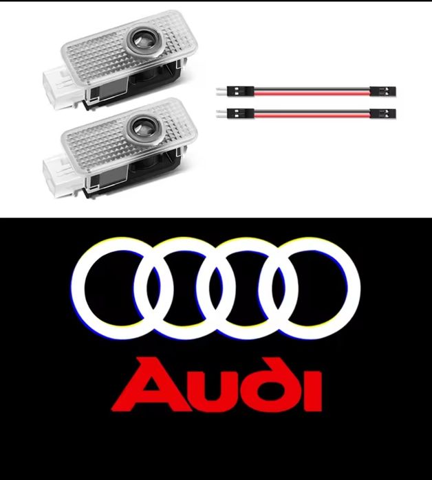 Audi, Проекция,светодиодные лампы на дверь, подсветка. Ауди.