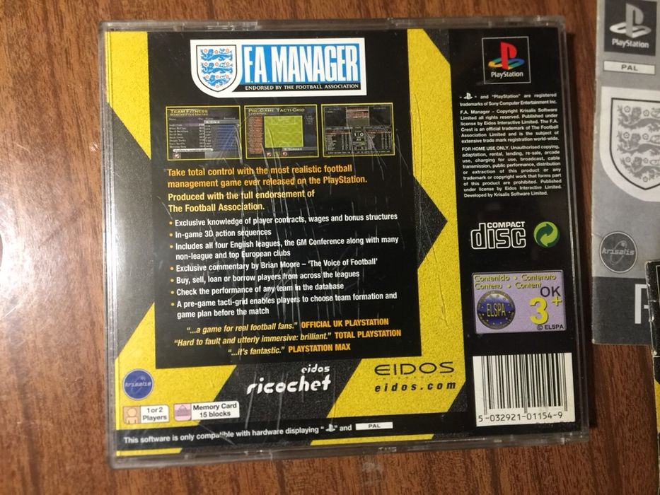 Jogo PlayStation 1 - PS1 FA Manager