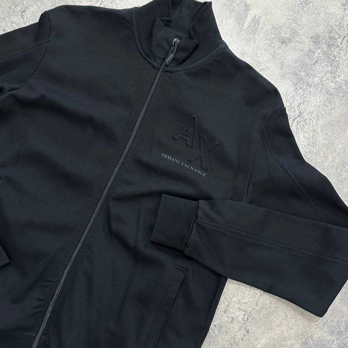 Якісний чоловічий чорний спортвиний костюм Армані)