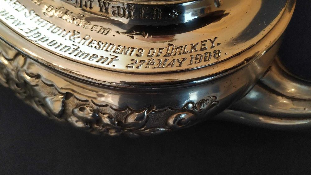 Zabytkowy Posrebrzony Czajnik BRIDDON BROS SHEFFIELD 1908r z Dedykacją