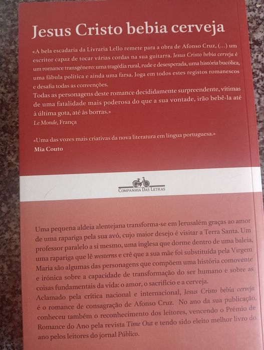 Livro Jesus Cristo bebia Cerveja Afonso Cruz
