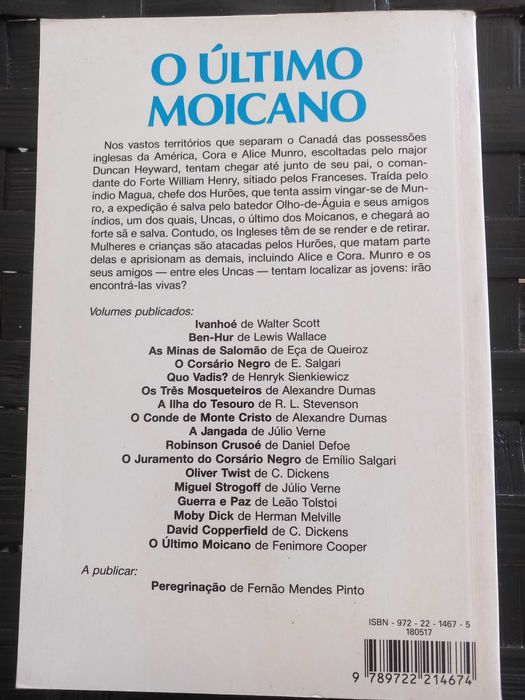 O Último Moicano, de Fenimore Cooper