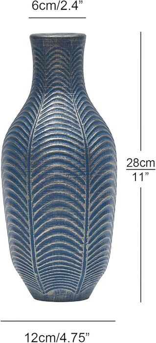 Suanti Niebieski i złoty wazon na kwiaty