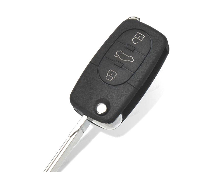 CARCAÇA CHAVES AUDI QUADRADA 3 BOTÕES LAMINA LISA