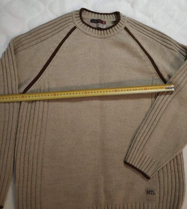 Sweter męski jasny brąz rozmiar L