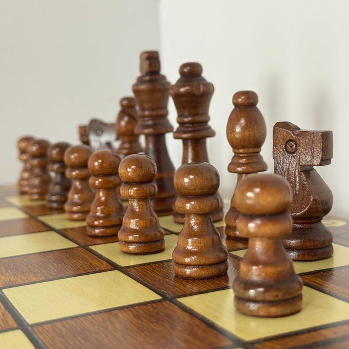 Набор шахматы, шашки, нарды с магнитом 3 в 1 7704 (доска 39x39 см)