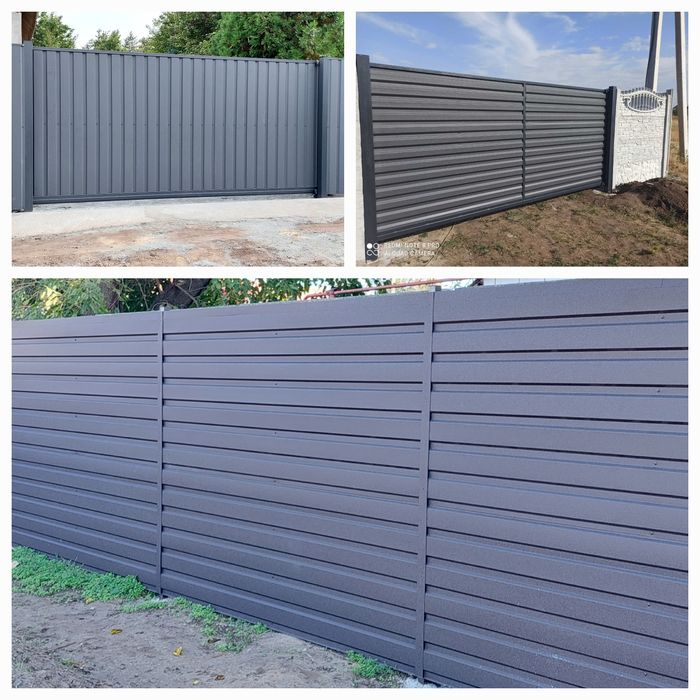 Ворота.Забор Жалюзи,из профнастила.Автоматика для откатных ворот.В Дне