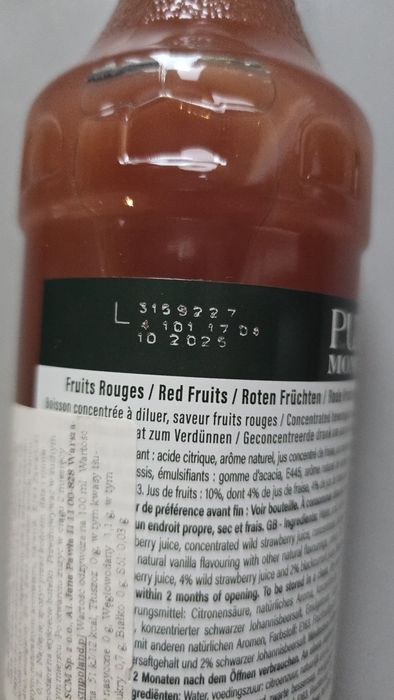 Pure Monin Red Fruits syrop owocowy bez dodatku cukru, bez kalorii