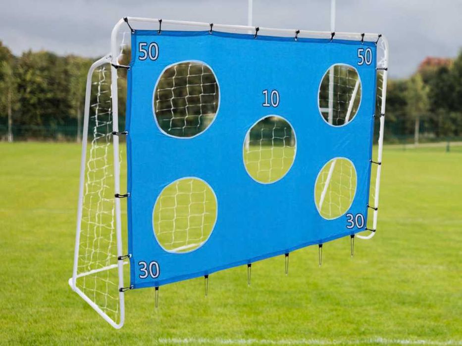 Bramka Piłkarska Metalowa Treningowa z Matą Celowniczą 213 x 152cm
