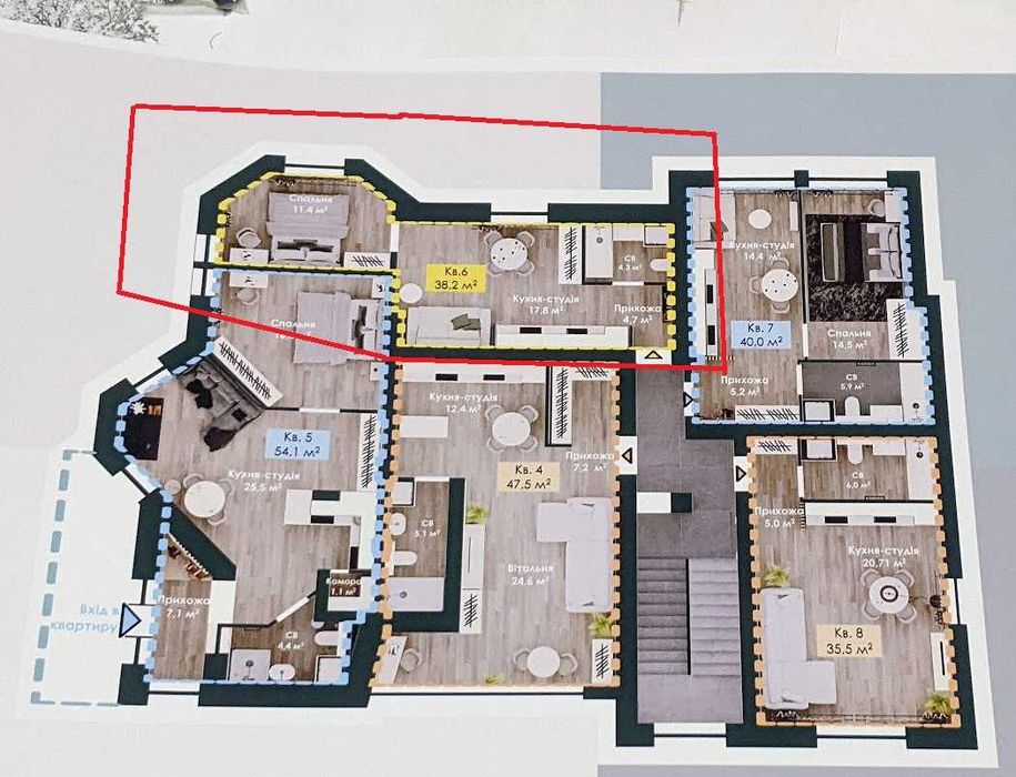 1-кімнатна квартира з власною терасою у клубному будинку, ЖК «Щасливе»