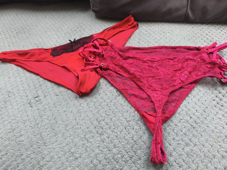 Sexy majtki damskie 42 44 Intimissimi czerwone i bordo róż 2 pary