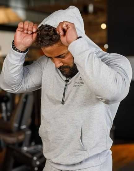 Szara casual bluza męska z kapturem r.M MITARE #47