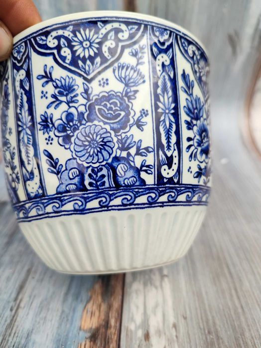 Unikat - Osłonka - Doniczka DELFT - Royal Sphinx - Holandia - vintage