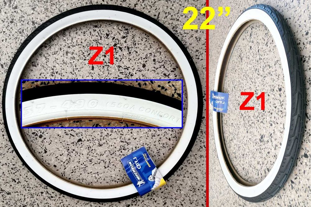 Pneus de bicicleta pretos com faixas brancas