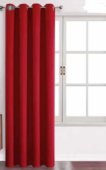 Cortinado Opaco Vermelho (blackout) – Bloqueia totalmente a luz - Novo