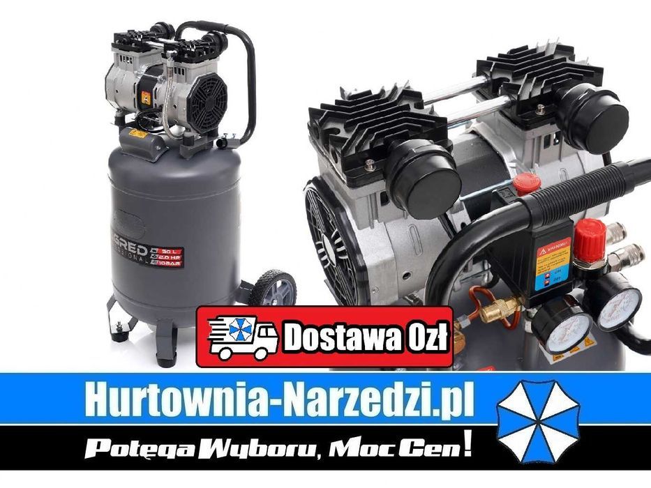 kompresor bezolejowy pionowy 50l sprężarka pionowa 50l bezolejowa