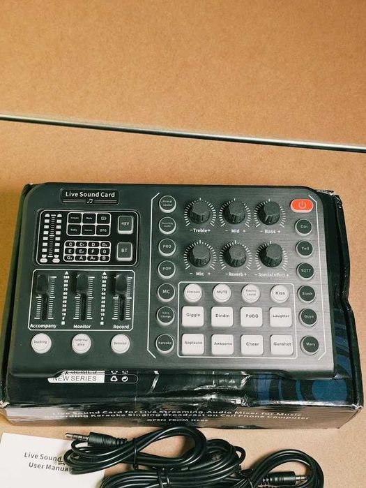 Consola de Som / Placa de Mistura Live Sound Card com Bluetooth e 48V (novo)