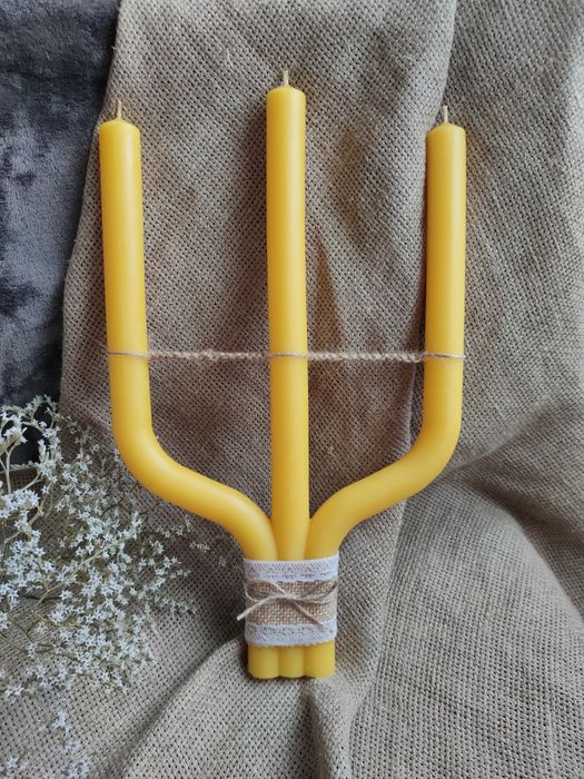 Свічки Трійця з бджолиного воску. Свеча Тройца. трикирій. Воскові свіч