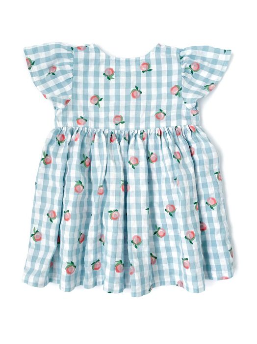 Сукня Next у клітинку з персиками, 12-18 міс, 86 см