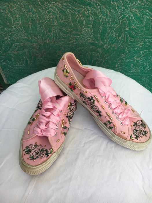 Кеды женские с рисунком и бисером