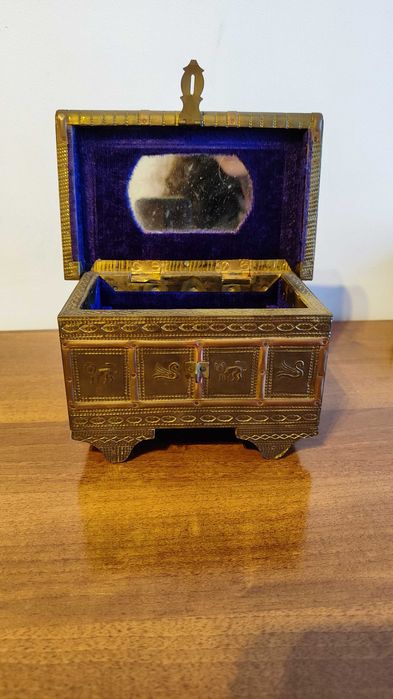 Porta-joias antigo em metal - estilo árabe (grande)