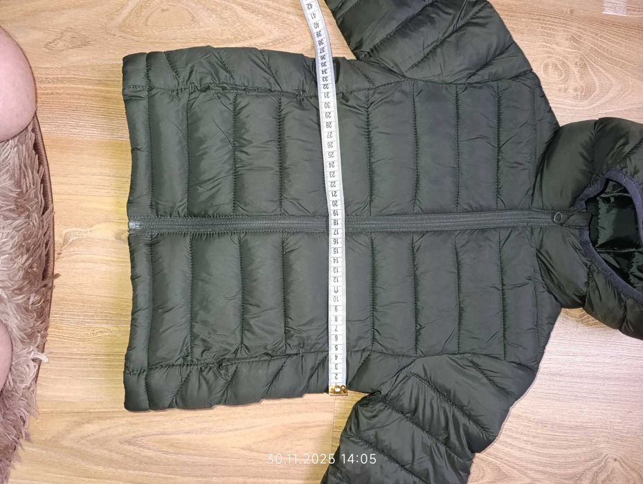 Стильна демісезонна куртка Mango Kids, (зелена, р. 116)