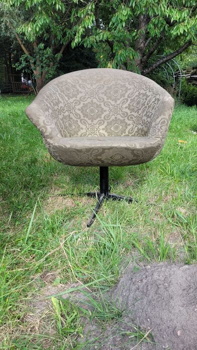 2 fotele muszelki vintage obrotowe design