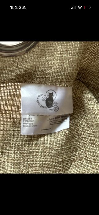 Cortinados gato preto estilo de linho