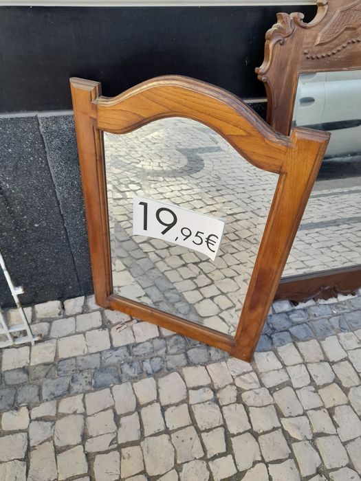 Espelho de parede moldura madeira maciça trabalhada antigo SUPER PREÇO