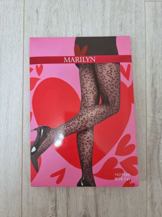 Marilyn Rajstopy damskie czarne w cętki Wild Cat