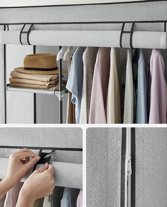 Roupeiro em metal e pano