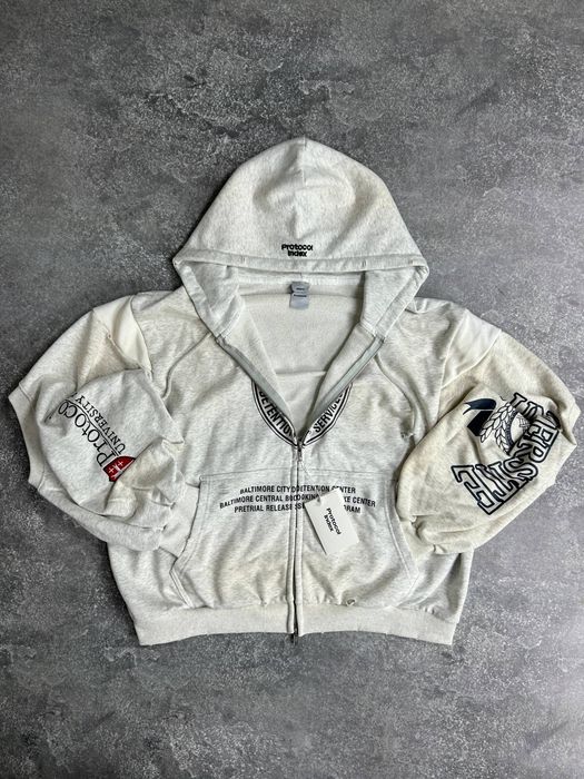 Project G/R protocol index zip up hoodie white зипка зіпка худі біле  S M L