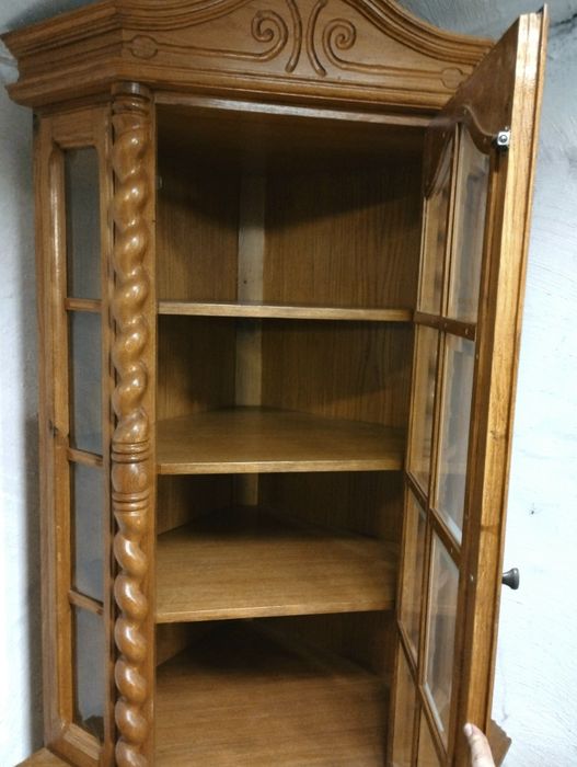 Piękny zestaw mebli witryna narożna komoda szafka komplet