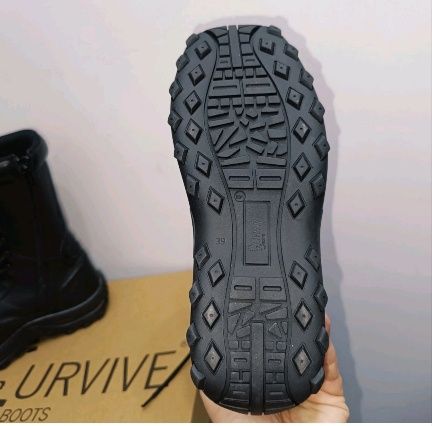 2survive Boots PQ Pro Zip Military Tactical Leather Black Side Zip - Size 37/39