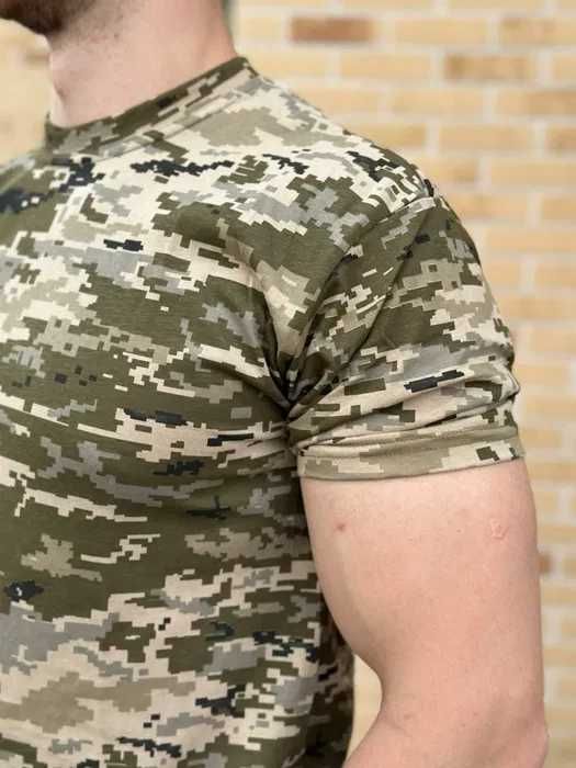Военная тактическая футболка пиксель 44-60р хлопковая военная футболка