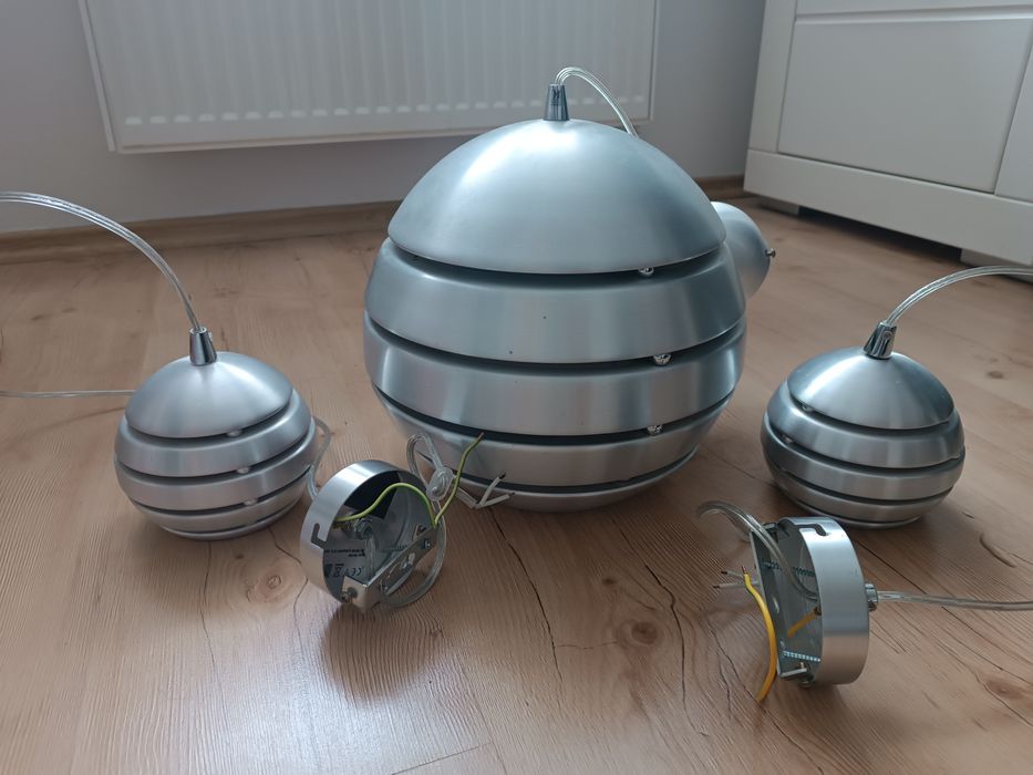 Zestaw srebrnych lamp wiszących Stromboli