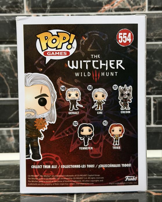 Funko Pop! Geralt (Igni) 554 Witcher 3 GameStop Glows in the dark