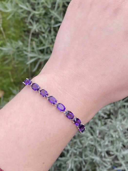 Srebrna bransoletka z naturalnym Ametystem!!!