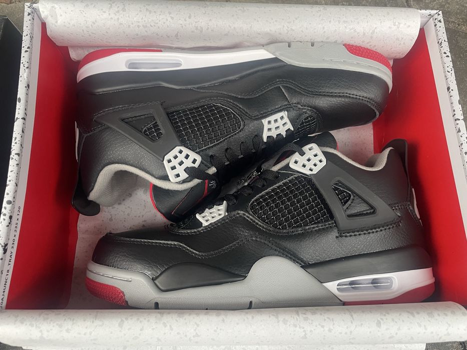 Air Jordan 4 Retro Bred Reimagined Lether шкіра кожа 36-45 в наявності