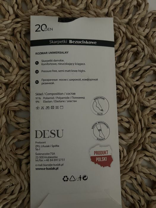 Skarpetki bezuciskowe 2 pary 20 DEN