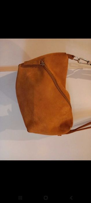 Mala pequena de ombro, em camurça, amarelo torrado - Springfield