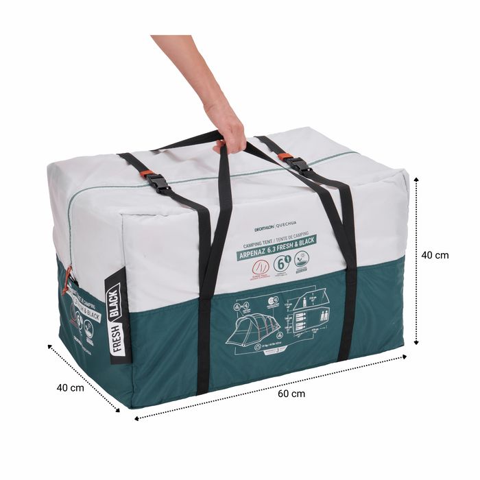 Tenda de campismo com varetas ARPENAZ 6.3 F&B - 6 pessoas - 3 quartos