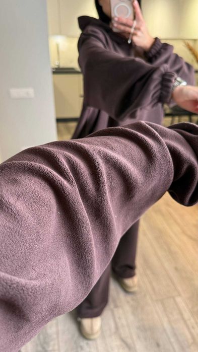 Теплий костюм оверсайз на плюші (турецький фліс)