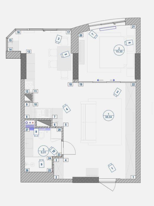 1-кімнатна квартира за адресою (площа 53 м²) - Atlanta.ua - фото 3